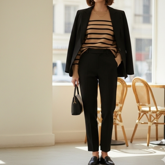 a new day Tan and Black Striped Sweater - Picture 3 of 6